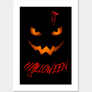 Creepy Pumpkin Face Posters and Art